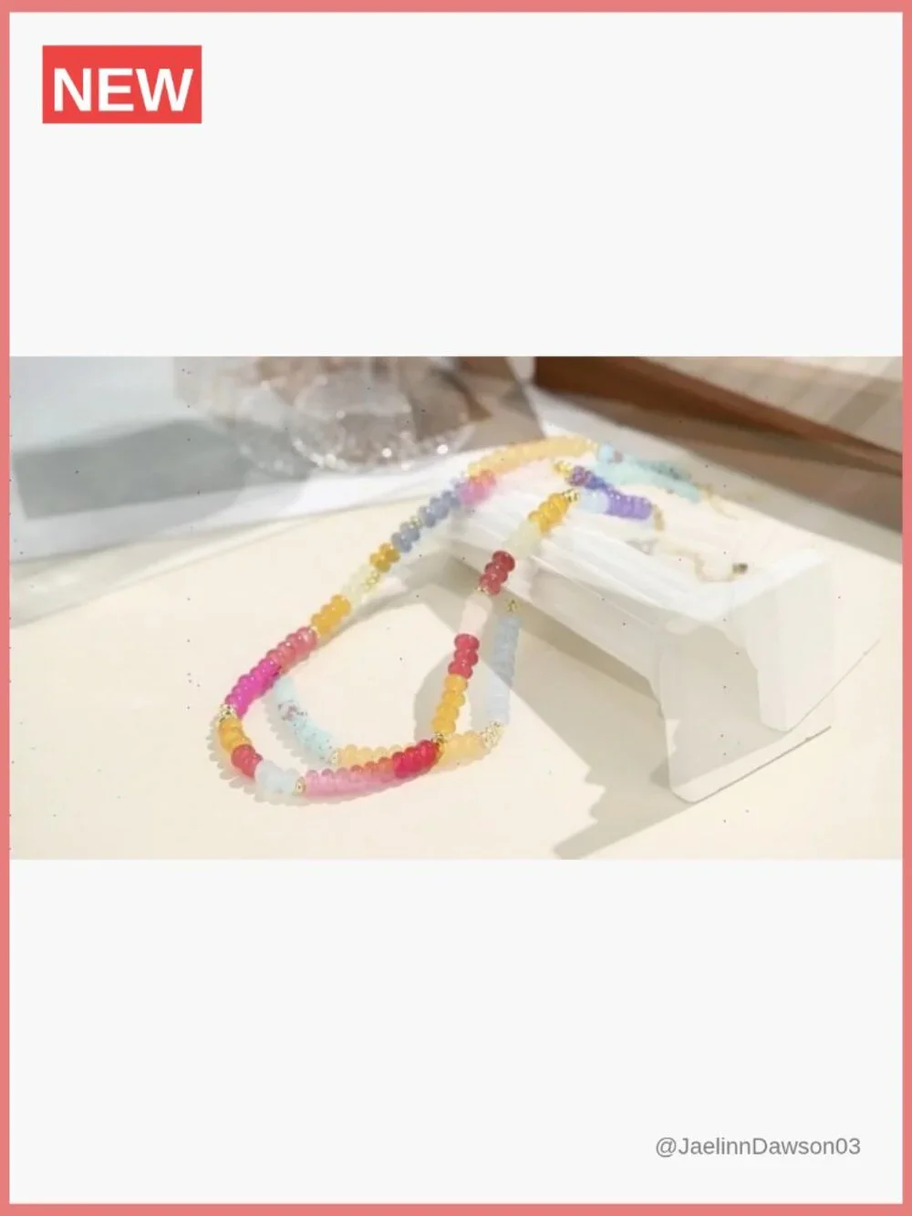 Handmade Glass Bead Choker Necklace Bohemian Rainbow Jewelry for Women